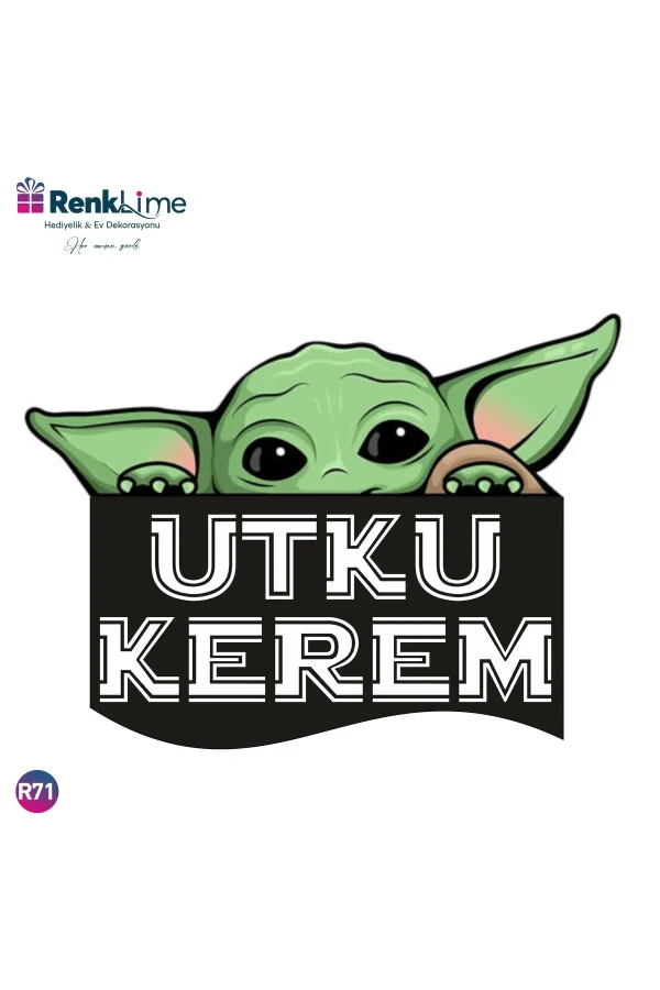 Star Wars, The Mandalorian, Grogu, Baby Yoda, Bebek Yoda Sticker Doğum Günü Etiket, Baskı