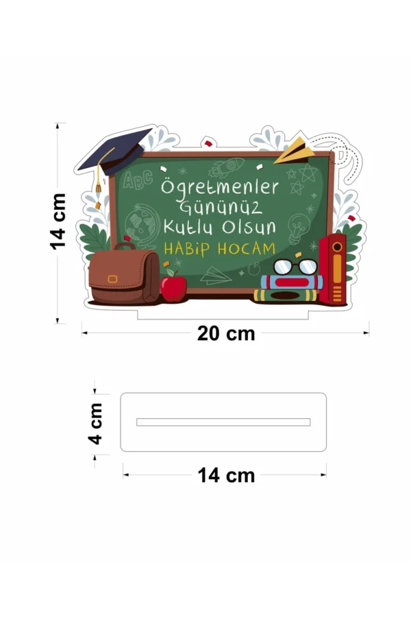 Öğretmenler Günü 5 mm Pleksi üzeri UV Baskı- - İsimlik - Teacher