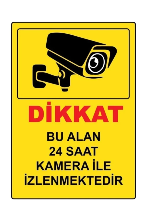 Bu Alan Kamera Ile Izlenmektedir Uyarı Sticker Folyo - 25x35 Cm Yağmurdan Etkilenmez